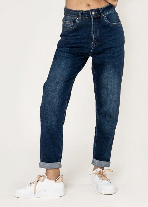 Blugi dama Mom Fit Nina Carter Albastru inchis P502-9 M8 [2]