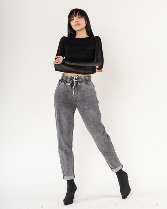 Blugi dama Jogging Nina Carter gri P500-17 M8 [2]