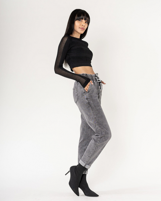 Blugi dama Jogging Nina Carter gri P500-17 M8 [3]