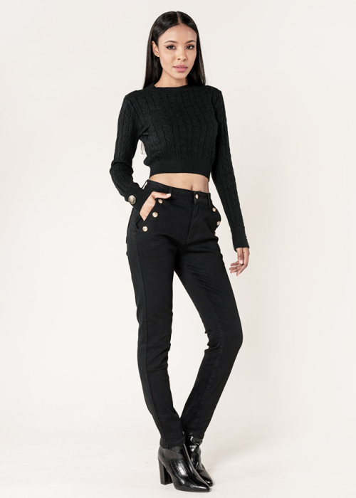 Blugi dama mom fit Nina Carter negrI P216 M10 [3]