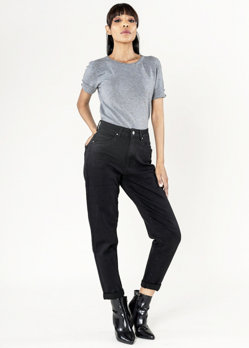 Blugi dama Mom Fit Nina Carter Negru P502-8 M10 [3]