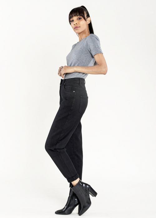 Blugi dama Mom Fit Nina Carter Negru P502-8 M10 [4]