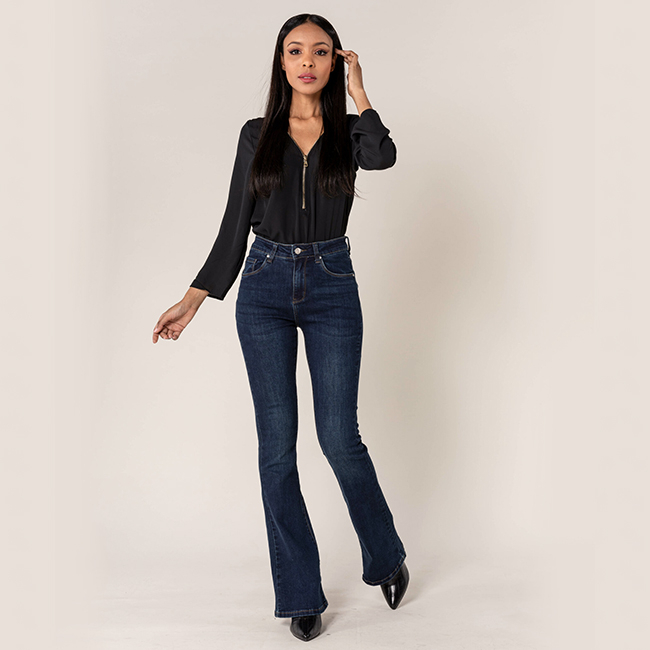 Blugi Dama Evazati Nina Carter Albastru Inchis P212-2 M8 [2]