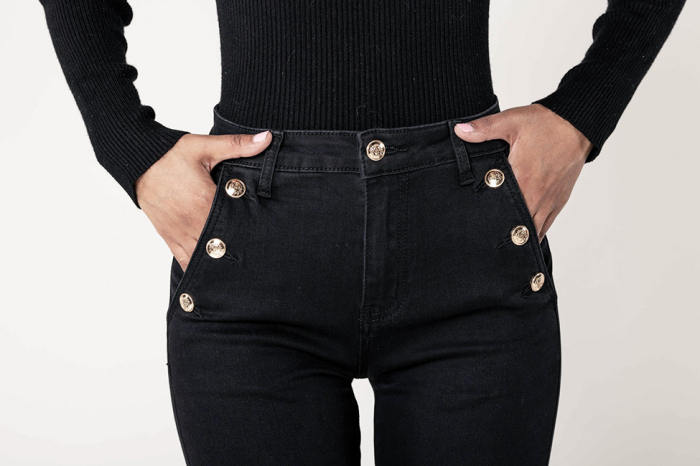 Blugi dama negri slim cu nasturi Nina Carter P217-8A M9 [6]