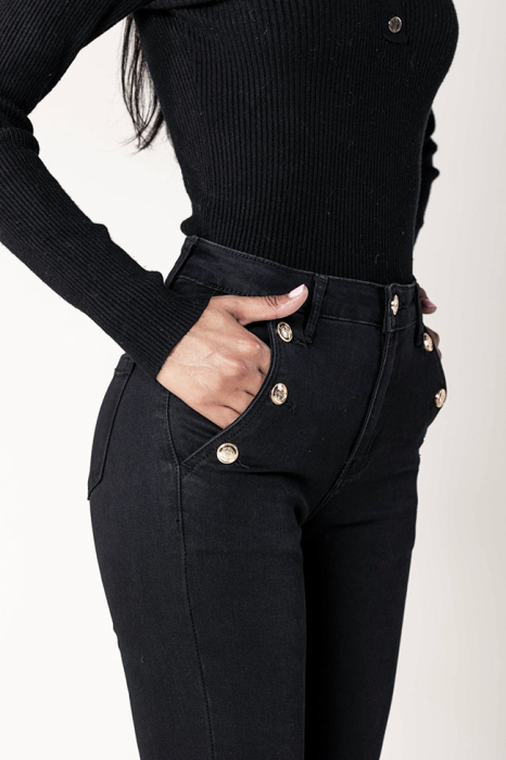 Blugi dama negri slim cu nasturi Nina Carter P217-8A M9 [7]
