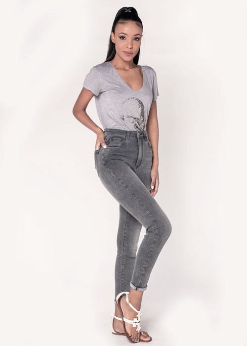 Blugi Dama Slim Nina Carter Gri inchis P190-17A M9 [3]