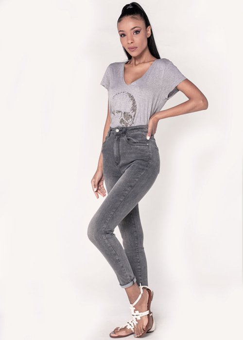 Blugi Dama Slim Nina Carter Gri inchis P190-17A M9 [2]