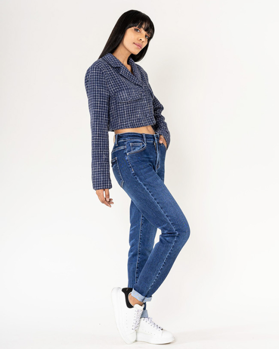 Blugi dama tip Boyfriend Nina Carter Albastru YY305-2 M10 [4]