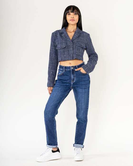 Blugi dama tip Boyfriend Nina Carter Albastru YY305-2 M10 [3]