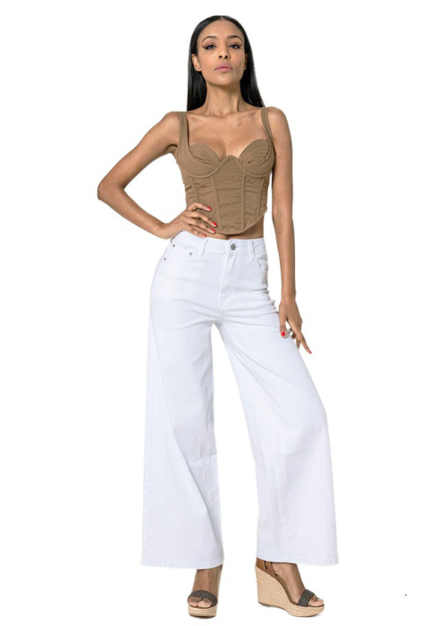 Blugi dama wide leg Nina Carter Alb YY300-1 M10 [3]