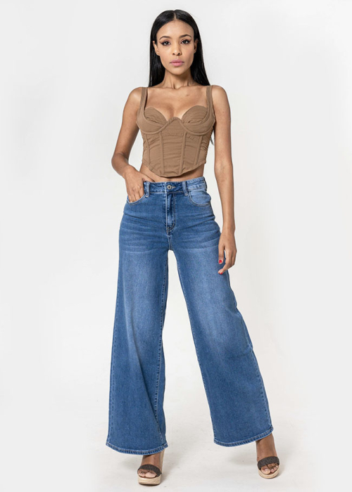 Blugi dama wide leg Nina Carter Albastru YY300-1 M10 [2]