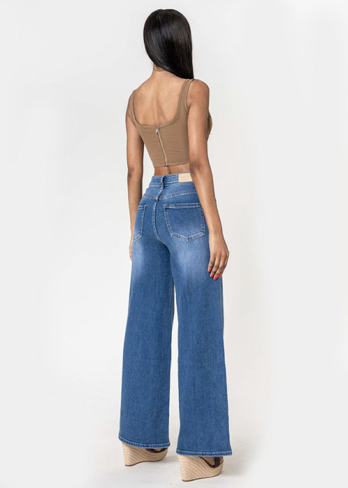 Blugi dama wide leg Nina Carter Albastru YY300-1 M10 [4]