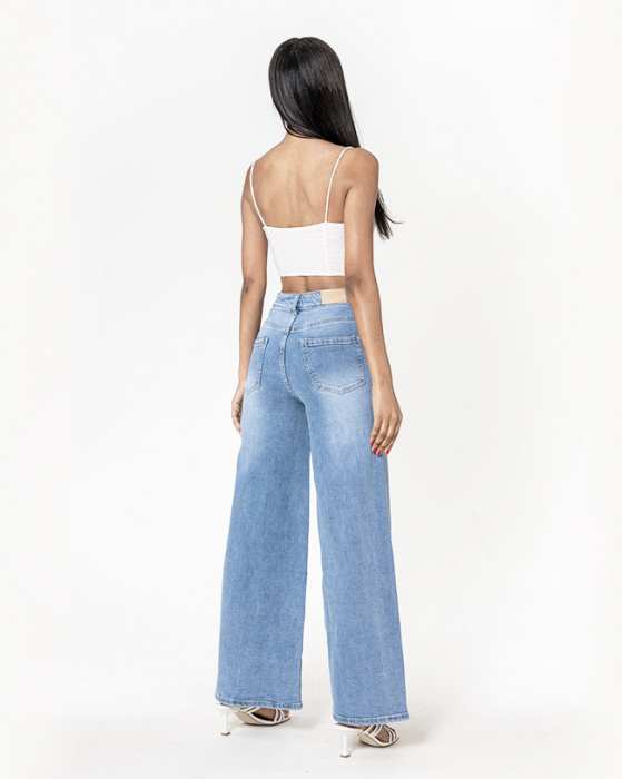 Blugi dama wide leg Nina Carter albastru deschis YY300-6 M10 [3]