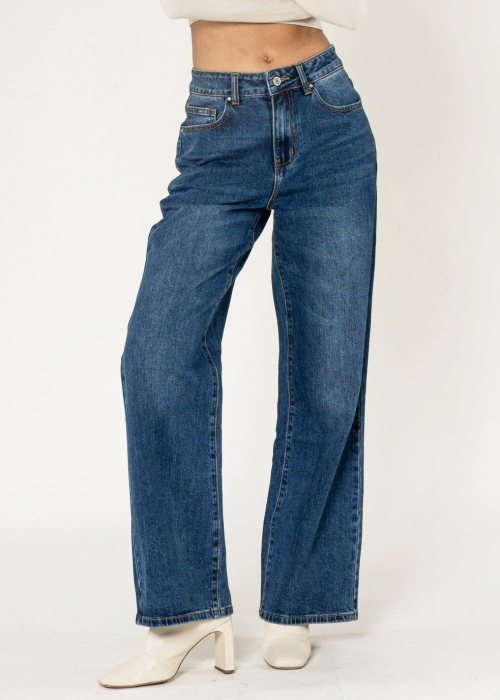 Blugi de dama albastri Wide Leg cu talie inalta Nina Carter T005-2 M9 [2]