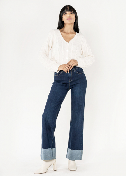Blugi Evazati Nina Carter Albastru Inchis P601 M8 [2]