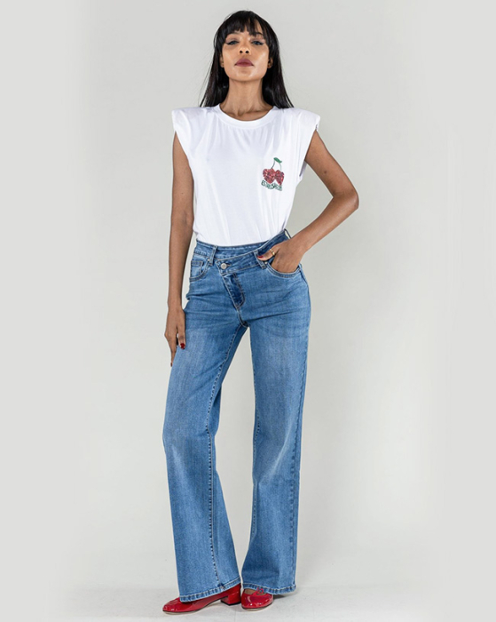 Blugi Evazati Nina Carter Albastru P625-5 M7