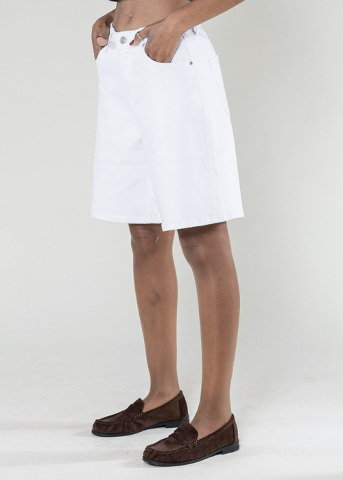 Blugi scurti albi wide leg P617-10C M7 [3]
