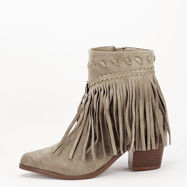 Botine cu franjuri bej inchis  9575 115 [2]