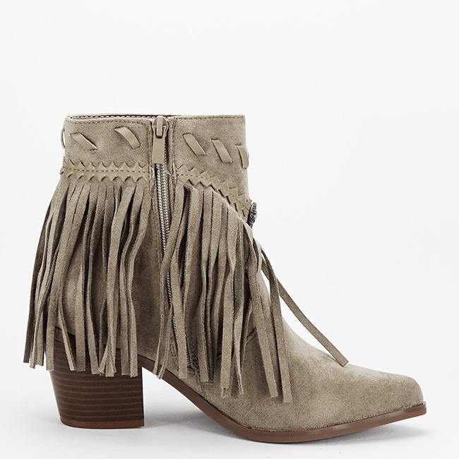 Botine cu franjuri bej inchis  9575 115 [6]