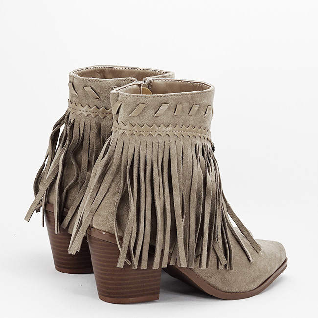 Botine cu franjuri bej inchis  9575 115 [5]
