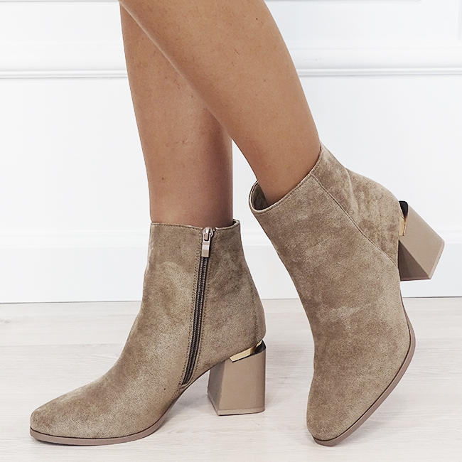 Botine kaki deschis elegante 7607-2 116 [1]