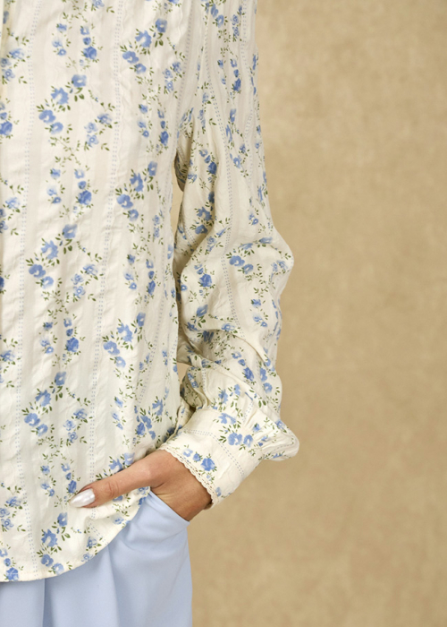 Camasa ivory din bumbac cu imprimeu ASD97216 M9 [4]