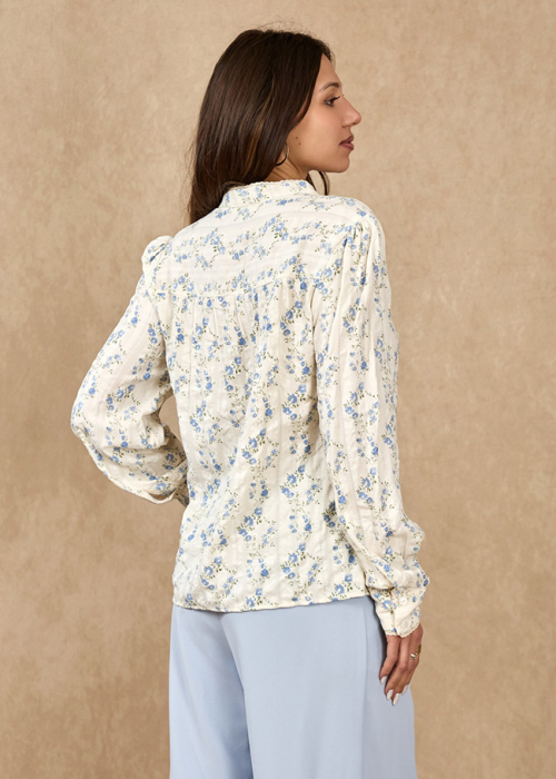 Camasa ivory din bumbac cu imprimeu ASD97216 M9 [6]