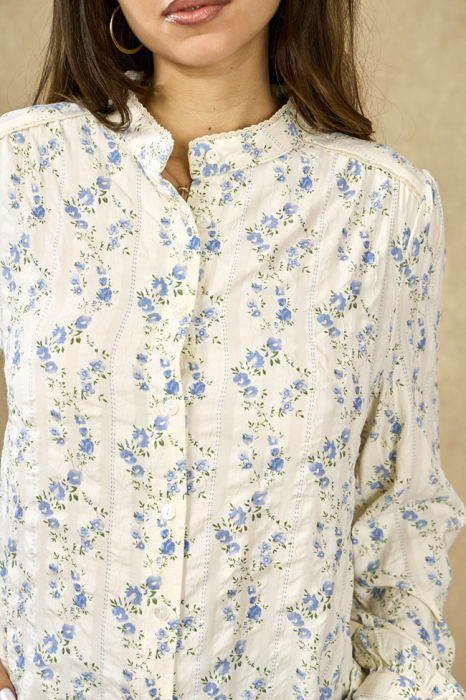 Camasa ivory din bumbac cu imprimeu ASD97216 M9 [2]