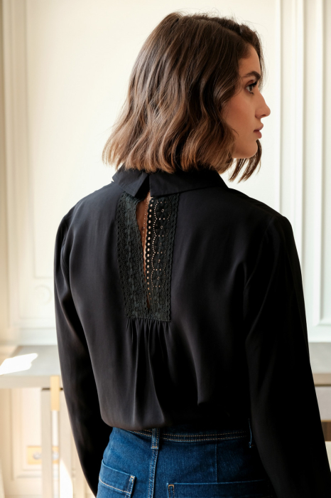 Camasa neagra premium cu detalii brodate, ASD93129 M10 [2]