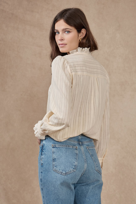 Camasa piersica deschis cu broderie aplicata ZS8002 [3]