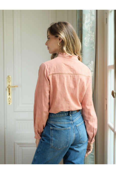 Camasa somon din bumbac cu broderie 4880T M9 [3]