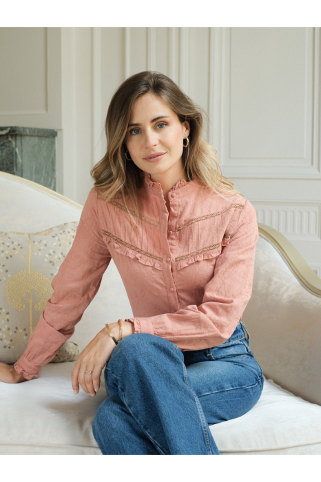 Camasa somon din bumbac cu broderie 4880T M9 [4]