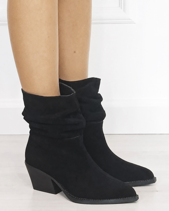 Ciocate scurte dama negre din piele naturala 5308A 110 [6]