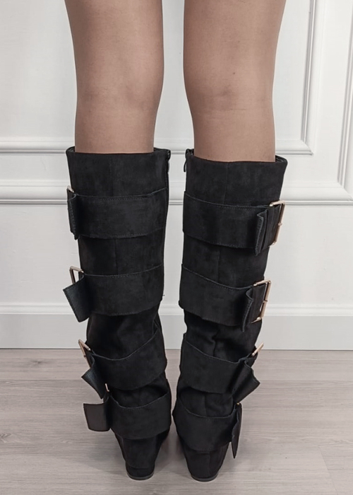 Cizme negre elegante cu toc comod 7677A-1 19 [5]