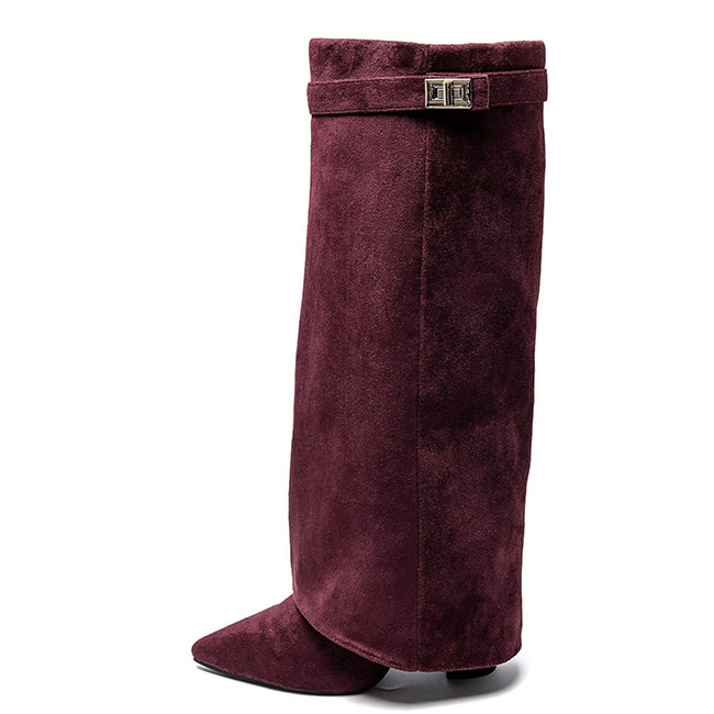 Cizme bordo elegante cu toc comod 9501A 113 [4]