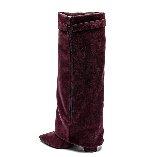 Cizme bordo elegante cu toc comod 9501A 113 [5]
