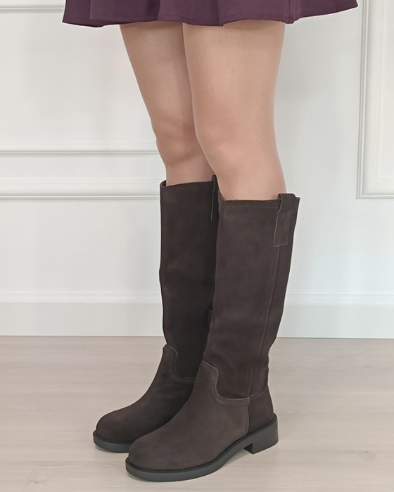 Cizme dama lungi maro din piele naturala 5313 19 [2]