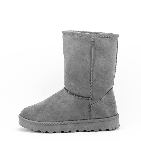 Cizme gri din velur ecologic blanca