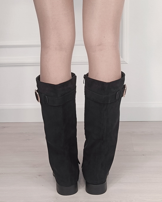 Cizme lungi negre din velur ecologic 6503 118 [4]