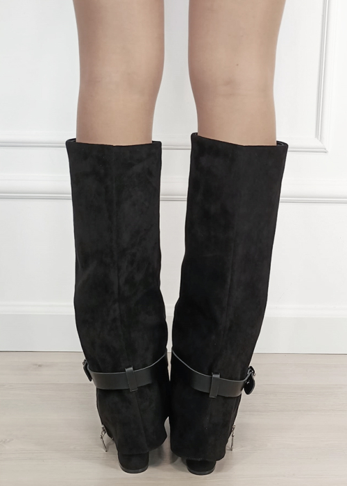 Cizme negre elegante cu toc comod 2502A-1 19 [4]