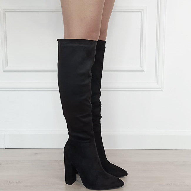 Cizme negre elegante cu toc comod 5675 117 [4]