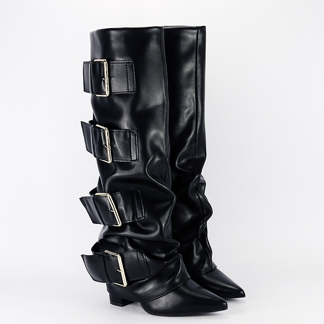 Cizme negre elegante cu toc comod 7677A 110 [4]