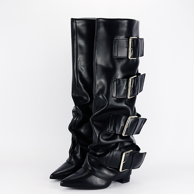 Cizme negre elegante cu toc comod 7677A 110 [3]