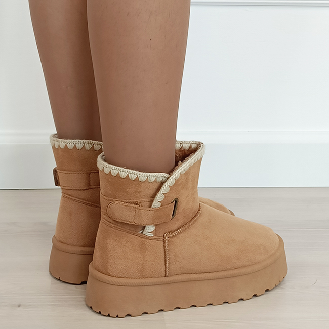 Cizme scurte camel imblanite DAY9058 116 [6]