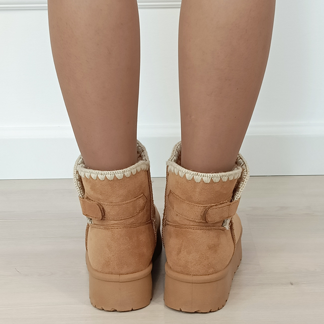 Cizme scurte camel imblanite DAY9058 116 [4]