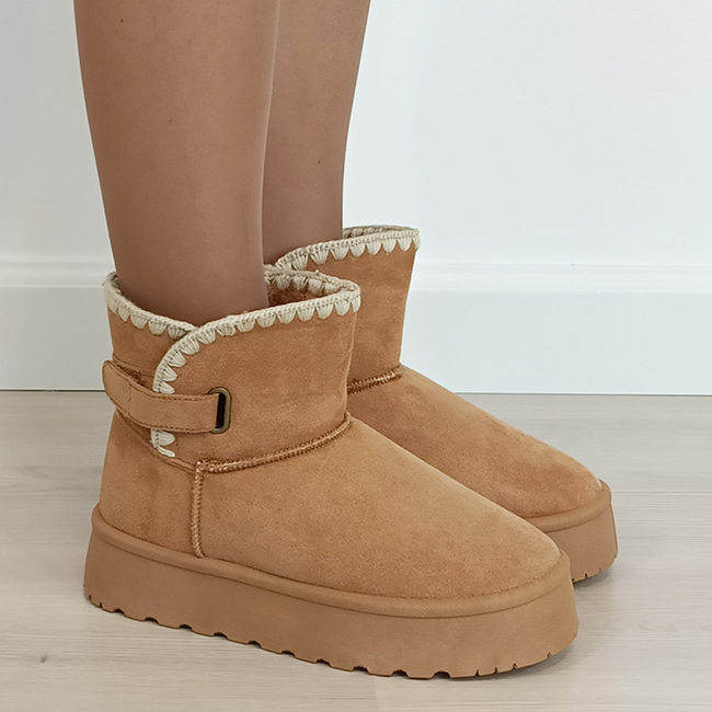 Cizme scurte camel imblanite DAY9058 116 [7]