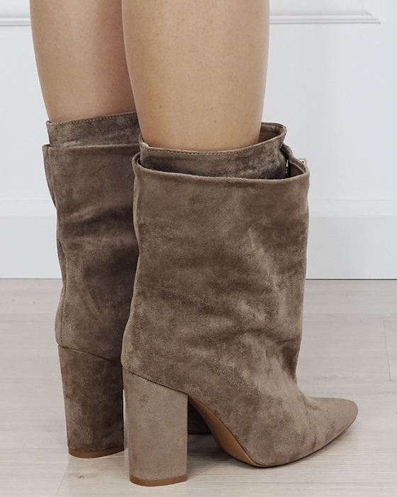 Cizme scurte dama kaki cu toc gros 2911A 19 [5]