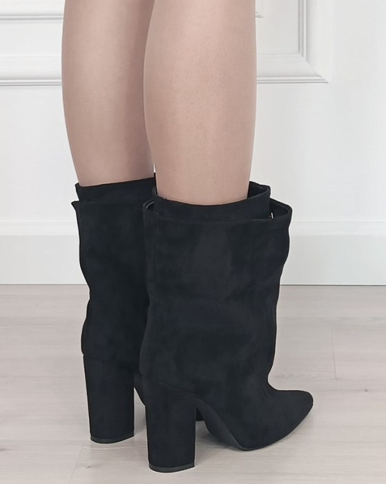 Cizme scurte dama negru cu toc gros 2911A 19 [5]