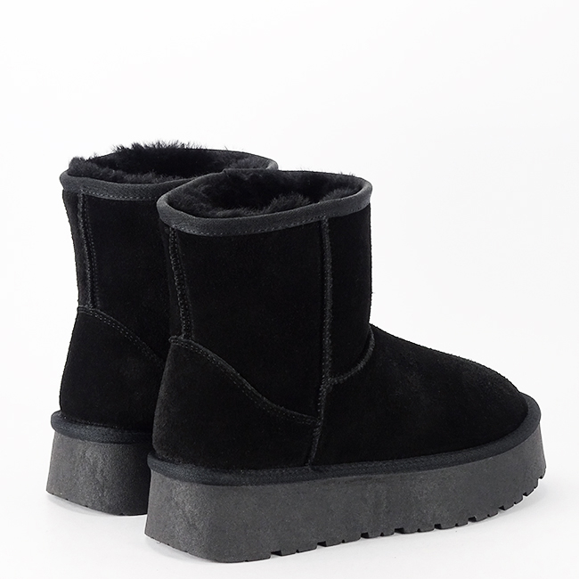 Cizme scurte negre din piele naturala W5825 110 [5]