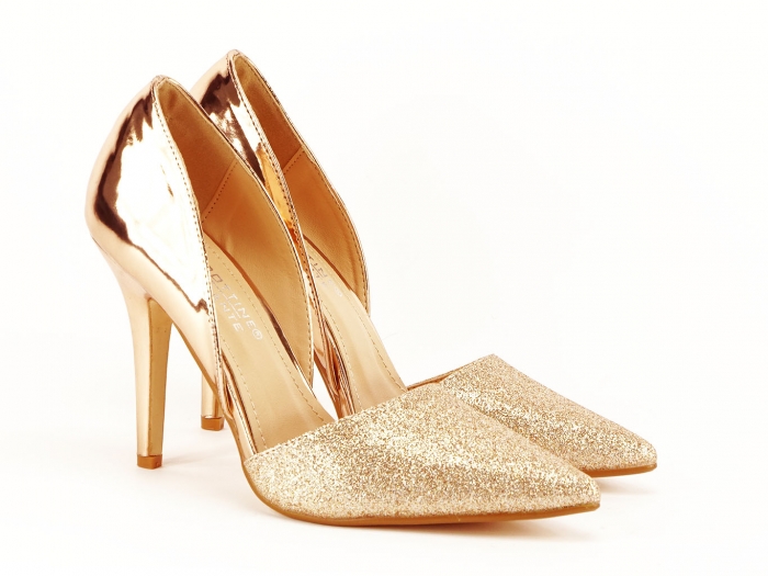 PANTOFI CHAMPAGNE DECUPATI LATERAL MEGAN [3]